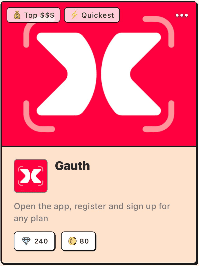 Gauth game card