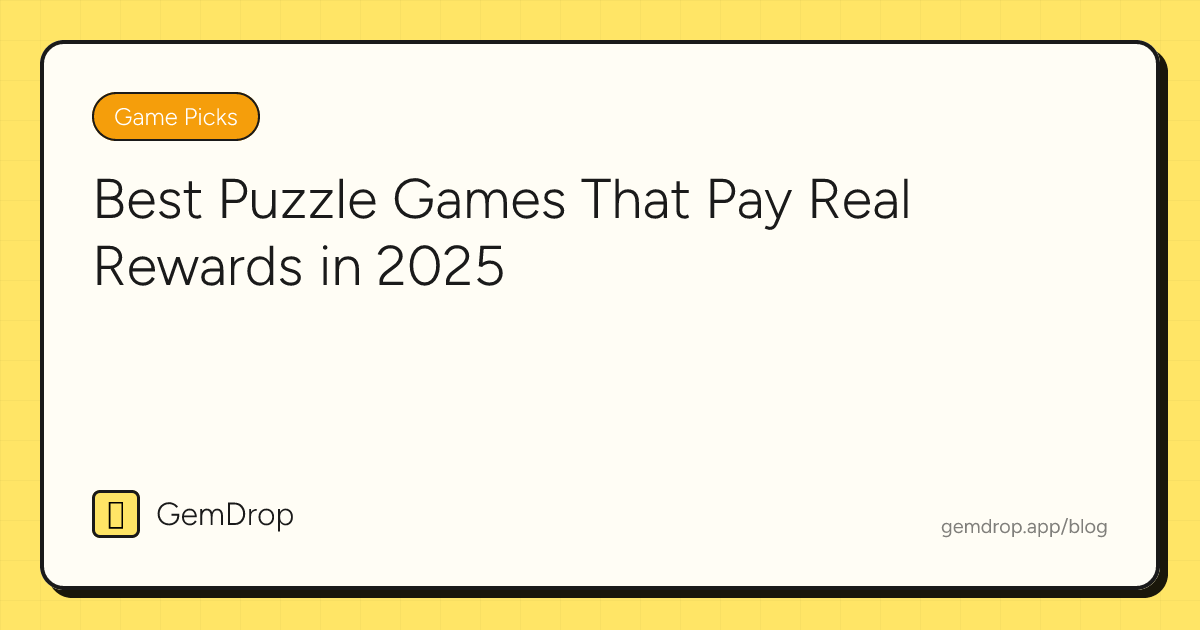 Best Puzzle Games That Pay Real Rewards in 2025